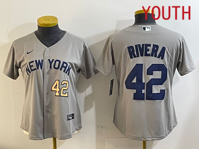 Youth New York Yankees #42 Rivra grey 2024 Nike MLB jersey 20241122->women mlb jersey->Women Jersey
